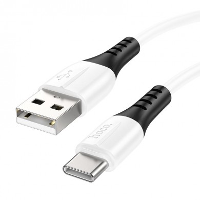 Cablu USB la USB-C HOCO  X82 / 1m / Silicone / up to 3A / White