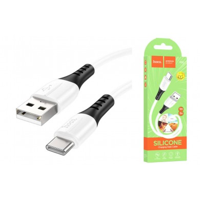 Cablu USB la USB-C HOCO  X82 / 1m / Silicone / up to 3A / White