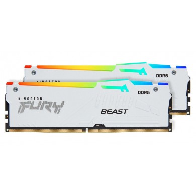 Memorie operativa Kingston FURY Beast White RGB EXPO DDR5 6400MHz 64GB (Kit of 2*32GB)