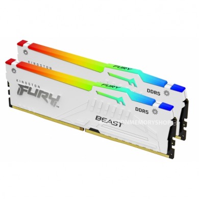 Memorie operativa Kingston FURY Beast White RGB EXPO DDR5 6400MHz 64GB (Kit of 2*32GB)