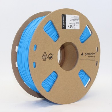 Gembird TPE flexible filament, Blue, special thermopolymer allows to obtain materials similar to rubber, 1.75mm, 1kg