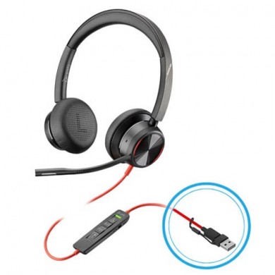 Casti Poly Blackwire 8225/ USB-C/A/ Black