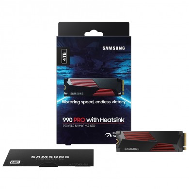 M.2 NVMe SSD Samsung SSD 990 PRO w/Heatsink RGB Lights / 4.0TB  / PCIe4.0 x4 / NVMe2.0