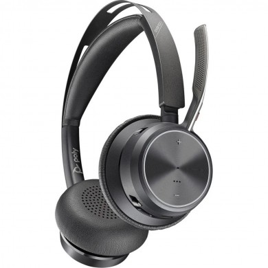 Casti Bluetooth Poly Voyager Focus 2 with charge stand/  Black