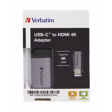 Adaptor Verbatim USB Type-C to HDMI 4K, 10 cm