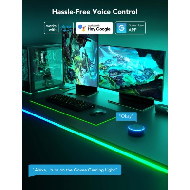 Lumina neon de tip franghie pentru masa GOVEE RGBIC LED / 3m / Multicolor / Wi-Fi / Bluetooth