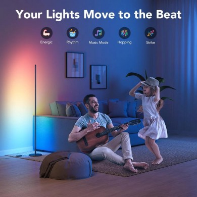 Lampa de podea GOVEE RGBICW Floor Lamp, Wi-Fi + BT, Multicolor + Extra White LEDs