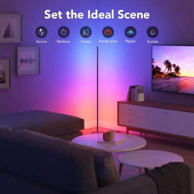 Lampa de podea GOVEE RGBICW Floor Lamp, Wi-Fi + BT, Multicolor + Extra White LEDs