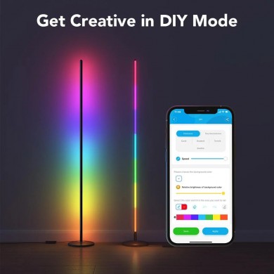 Lampa de podea GOVEE RGBICW Floor Lamp, Wi-Fi + BT, Multicolor + Extra White LEDs