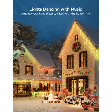 Luminite sub forma de turturi de exterior GOVEE RGBIC Icicle Ligths 10M Luminite sub forma de turturi de exterior GOVEE RGBIC Icicle Ligths 10M