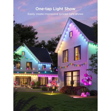 Lumini de exterior GOVEE RGBICW Permanent Outdoor Lights 2 30M, 72 Lights