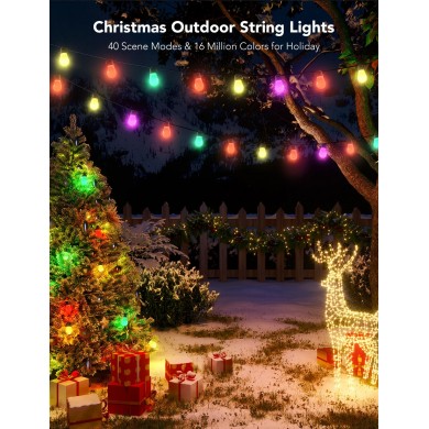 Banda LED de exterior GOVEE RGBIC Smart Outdoor String Lights 15m, 15 Light Bulbs Banda LED de exterior GOVEE RGBIC Smart Outdoor String Lights 15m, 15 Light Bulbs