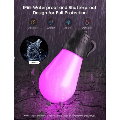 Banda LED de exterior GOVEE RGBIC Smart Outdoor String Lights 15m, 15 Light Bulbs Banda LED de exterior GOVEE RGBIC Smart Outdoor String Lights 15m, 15 Light Bulbs