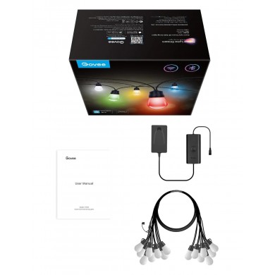 Banda LED de exterior GOVEE RGBIC Smart Outdoor String Lights 15m, 15 Light Bulbs Banda LED de exterior GOVEE RGBIC Smart Outdoor String Lights 15m, 15 Light Bulbs