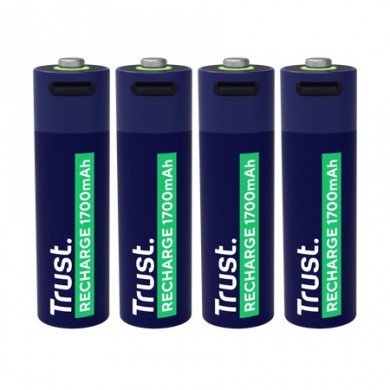 Trust Baterie reincarcabila USB-C AA/ 1700 mAh/  up to 800 charge cycles/  4 Pack