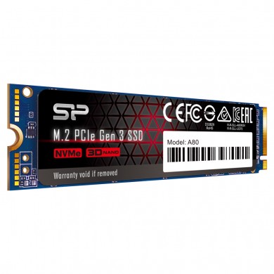 M.2 NVMe SSD Silicon Power A80/ 1.0TB/ PCIe3.0 x4 / NVMe1.3/ M2 Type 2280