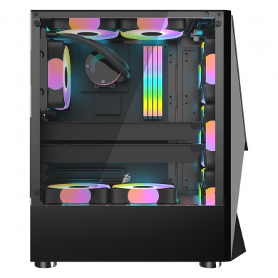 Carcasa 1STPLAYER DK-3 / w/oPSU / Side-Window / 3x120mm / ATX / Black