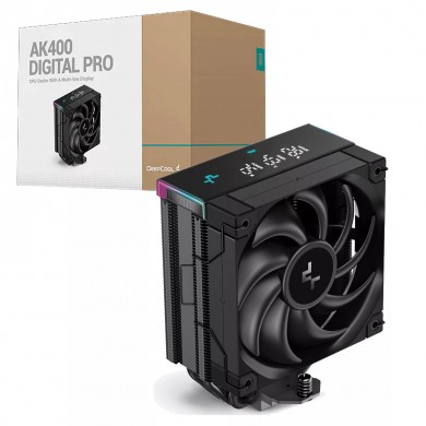Cooler DEEPCOOL AK400 DIGITAL PRO/ Universal / 220W /500~1750rpm/ <25dBA/ 60.89 CFM/ Black