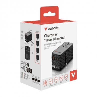 Adaptor universal de calatorie Verbatim GaN III  / 85W