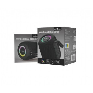 Boxa portabila Gembird SPK-BT-LED-05-BK/ 8W / Bluetooth / microSD / USB / 1200 mAh