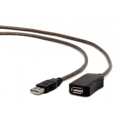 Active USB 2.0 extension cable, 10 m, up to 3 pcs in the cascade are allowed, black (AMAF)