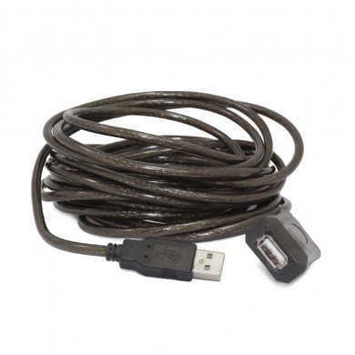 Active USB 2.0 extension cable, 10 m, up to 3 pcs in the cascade are allowed, black (AMAF)