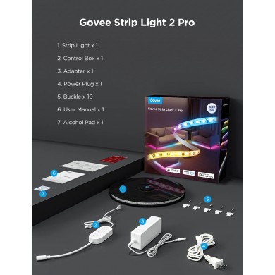 Banda de lumina GOVEE RGBICWW LED Strip Light 2 Pro 5m Banda de lumina GOVEE RGBICWW LED Strip Light 2 Pro 5m