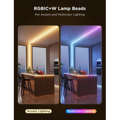 Banda de lumina GOVEE RGBICW COB Strip Light Pro 3m, White Banda de lumina GOVEE RGBICW COB Strip Light Pro 3m, White