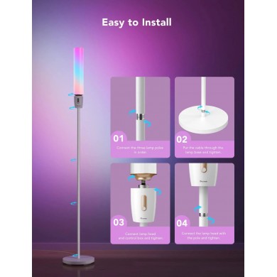 lampa de podea GOVEE RGBICW Cylinder Floor Lamp, Wi-Fi + BT, Multicolor + Extra White LEDs lampa de podea GOVEE RGBICW Cylinder Floor Lamp, Wi-Fi + BT, Multicolor + Extra White LEDs