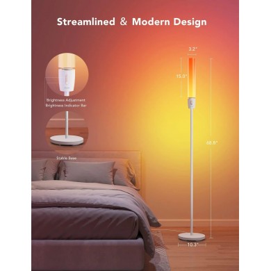 lampa de podea GOVEE RGBICW Cylinder Floor Lamp, Wi-Fi + BT, Multicolor + Extra White LEDs lampa de podea GOVEE RGBICW Cylinder Floor Lamp, Wi-Fi + BT, Multicolor + Extra White LEDs