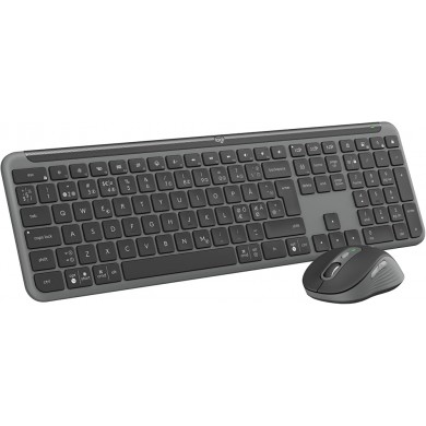 Tastatura si Mouse Wireless Logitech Signature Slim MK950, Graphite