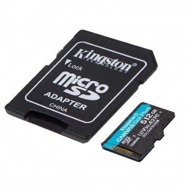 Card de memorie microSD 512GB Kingston Canvas Go Plus Gen 4, A2, up to 200MB/s, + SD adapter