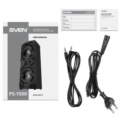 Boxa portabila SVEN PS-1500 Black / 500W / Bluetooth / NFC / FM tuner / USB