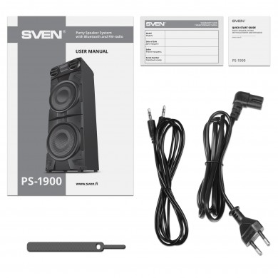 Boxa portabila SVEN PS-1900 Black / 1000W / Bluetooth / NFC / FM tuner / USB