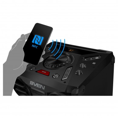 Boxa portabila SVEN PS-1900 Black / 1000W / Bluetooth / NFC / FM tuner / USB