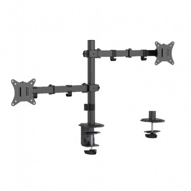 Suport pentru monitor dublu reglabil, montat pe birou, 17”-32” Gembird MA-D2-03 Suport pentru monitor dublu reglabil, montat pe birou, 17”-32” Gembird MA-D2-03
