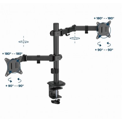 Suport pentru monitor dublu reglabil, montat pe birou, 17”-32” Gembird MA-D2-03