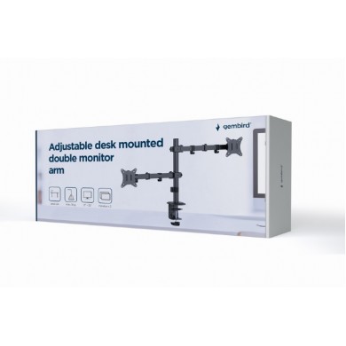 Suport pentru monitor dublu reglabil, montat pe birou, 17”-32” Gembird MA-D2-03