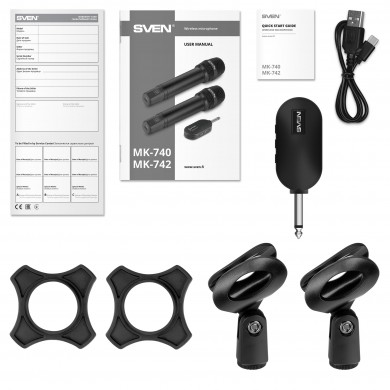 Set de doua microfoane wireless SVEN MK-742 / Wireless / Black