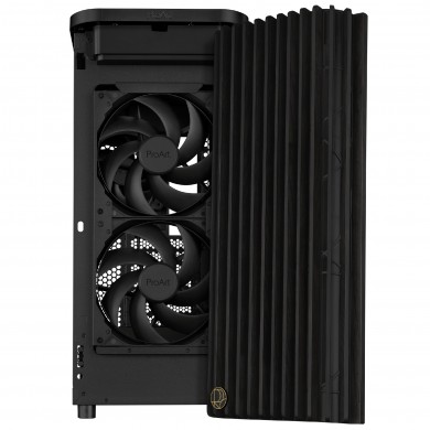 Carcasa ASUS ProArt PA401 Wood Edition/ no PSU / 2x160mm, 1x120mm fan/ ATX/ Black
