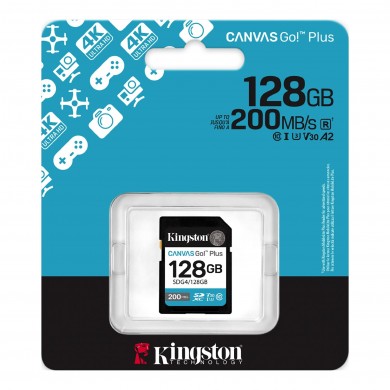 Card de memorie SD 128GB Kingston Canvas Go! Plus G4, 200/160MB/s