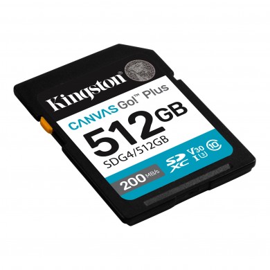 Card de memorie SD 512GB Kingston Canvas Go! Plus G4, 200/160MB/s