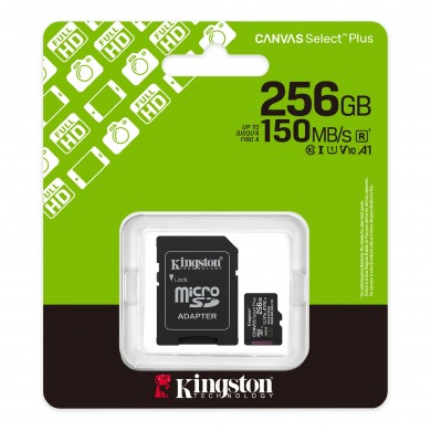 Card de memorie microSD  256GB Kingston Canvas Select Plus, 150MB/s + SD adapter
