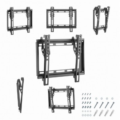 TV-Wall Mount for 23-42”- Gembird ”WM-42T-04”, up to 8 degrees tilting, max. 35 kg, distance TV to Wall: 20.5 mm, max. VESA  200 x 200, Black