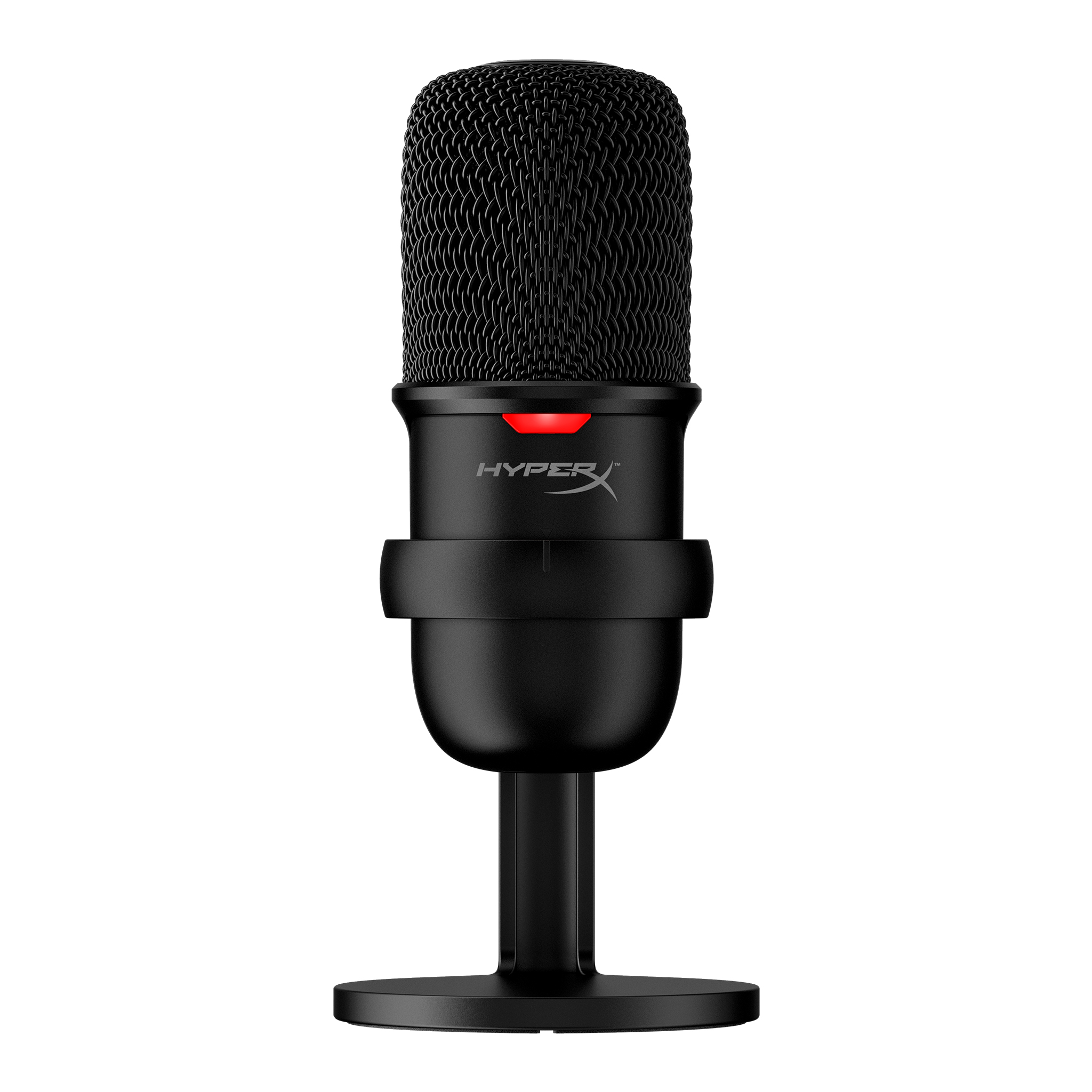 HyperX SoloCast, Microphone for the streaming, Sampling rates: 48 / 44.1 /32 / 16 / 8 kHz, 20Hz-20kHz, Tap-to-Mute sensor with LED indicator, Flexible, Adjustable stand, Cardioid polar pattern, Boom arm and mic stand, Cable length: 2m, Black, USB
