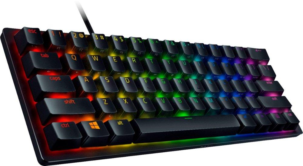 RAZER Huntsman Mini Gaming Keyboard, 60% Form Factor, Clicky Optical Switch - Purple, Doubleshot PBT Keycaps With Side-Printed Secondary Functions-  RU Layout